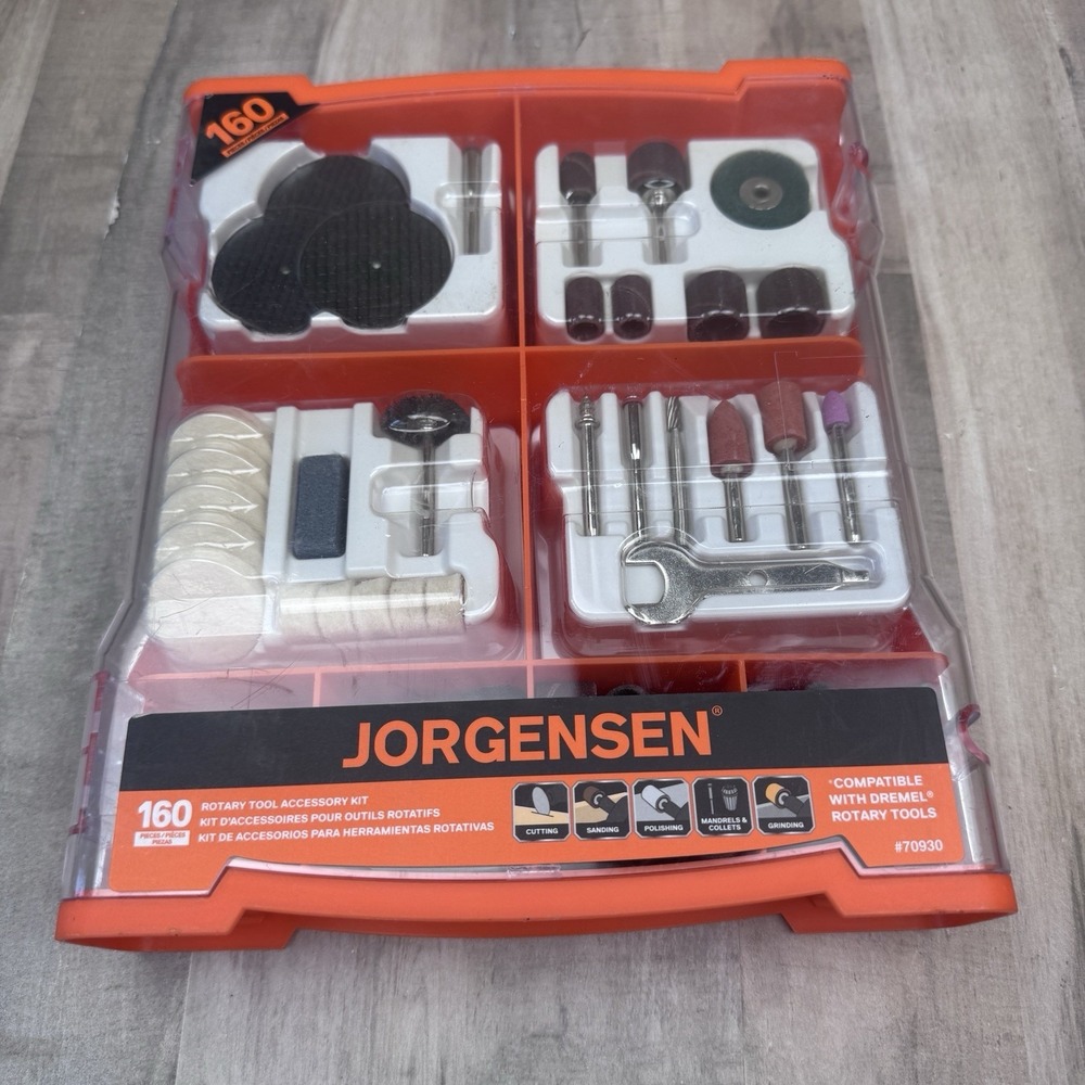Jorgensen 160 Piece Rotary Tool Accessory Kit w/Case Dremel Compatible NEW